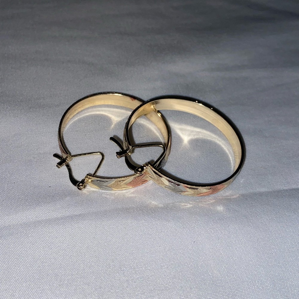 Silver/gold/rose gold hoop earrings